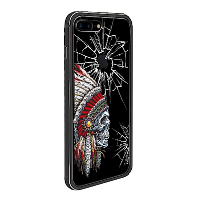 apbs iPhone 8 / 7 Plus 5.5吋施華彩鑽鋁合金屬框手機殼-消光黑酋長