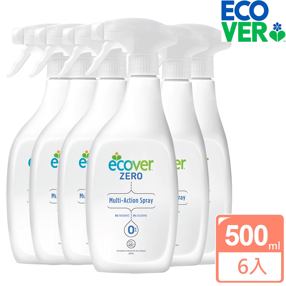 ECOVER宜珂 無添加ZERO廚房及各式表面清潔劑500ml X 6(家用除菌 多用途清潔)