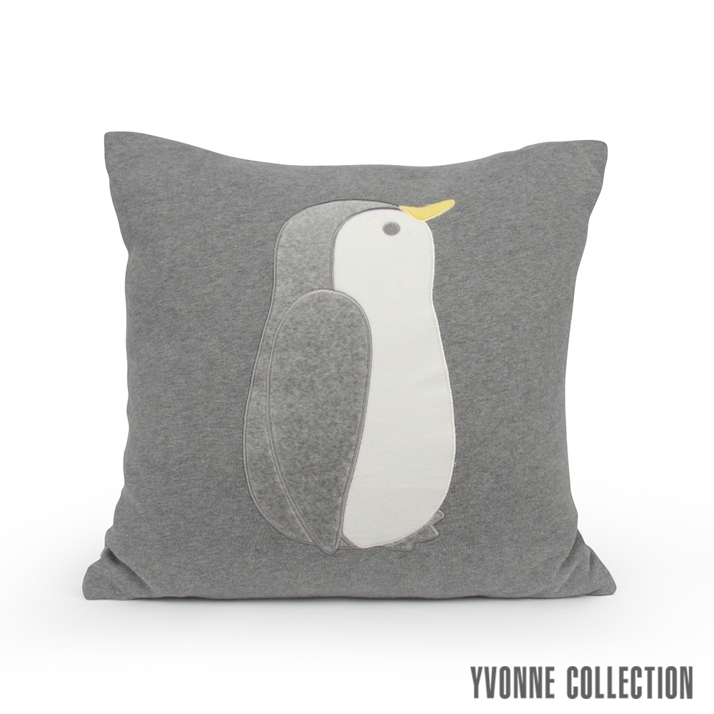 Yvonne Collection 企鵝方形抱枕(45x45cm)-灰