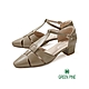 GREEN PINE MIT頂級羊皮方頭羅馬瑪莉珍跟鞋可可色(00569328) product thumbnail 1