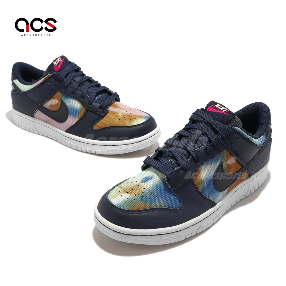 Nike 休閒鞋Dunk Low SE GS GRAFFITI 深藍彩色塗鴉風女鞋大童DM1051