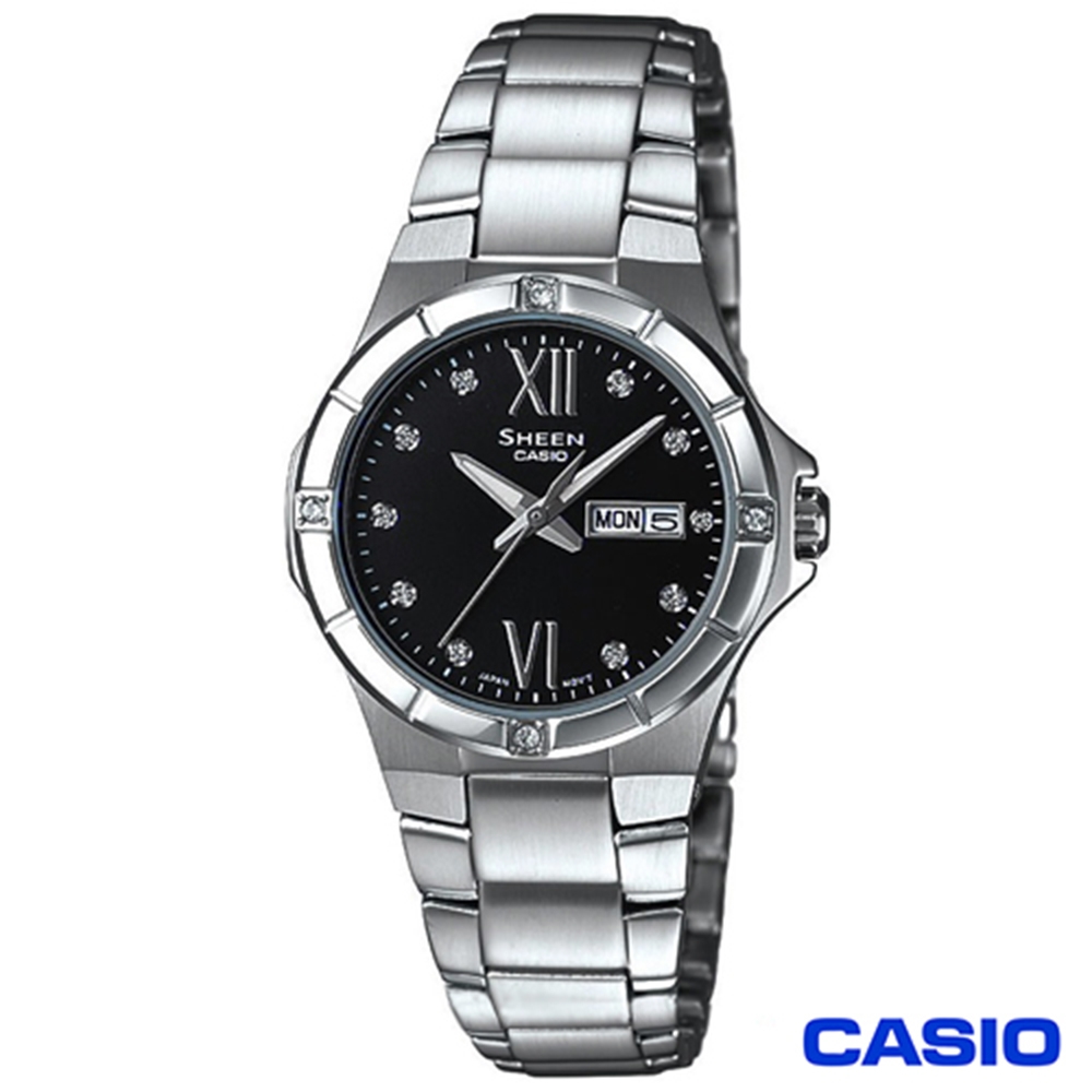 CASIO Sheen系列 溫柔特質計時女錶(SHE-4022D-1A)