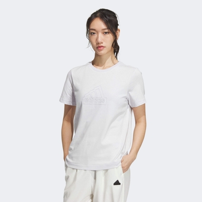 adidas 上衣 女款 短袖上衣 運動 TECH BOS TEE 灰 IM8838