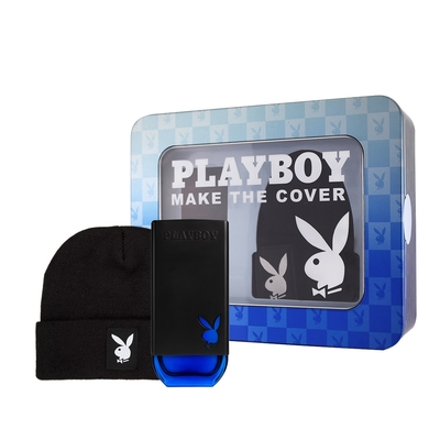 PLAYBOY 封面人物男性淡香水精緻限量版禮盒(淡香水50ml+潮流毛帽) (Make The Cover)