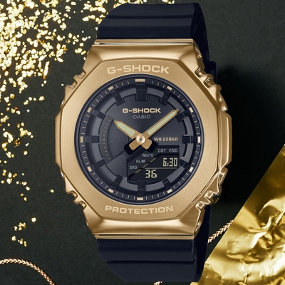 CASIO 卡西歐 G-SHOCK 農家橡樹 奢華黑金雙顯腕錶 禮物推薦 畢業禮物 40.4mm / GM-S2100GB-1A