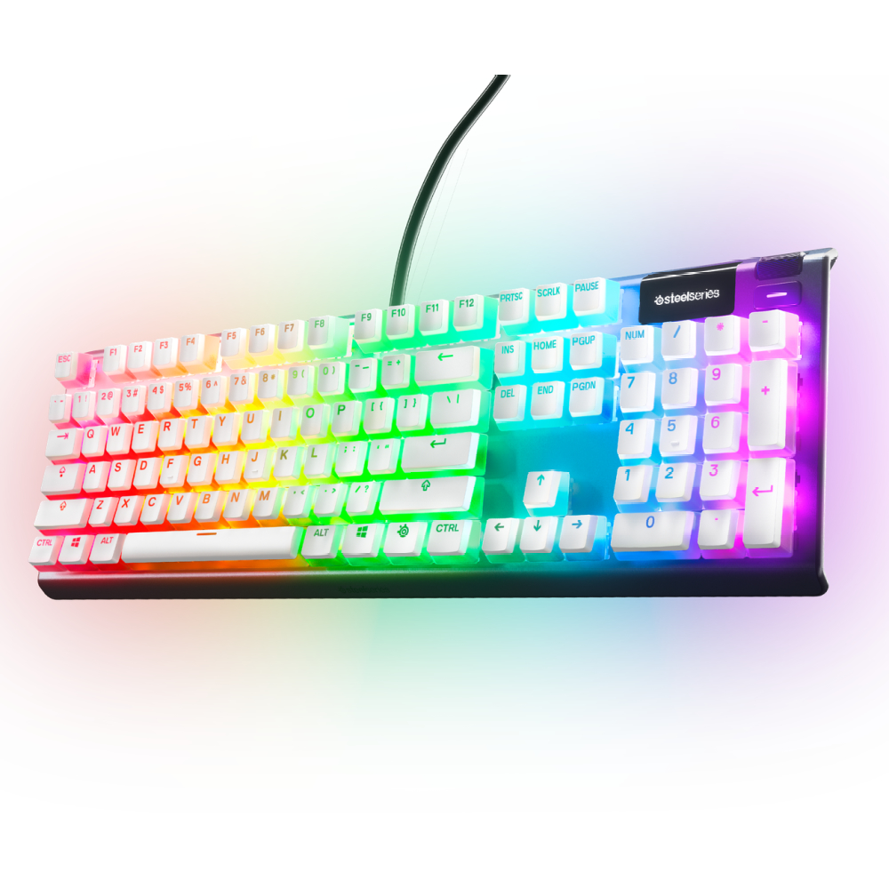 SteelSeries 賽睿 PRISMCAPS 通用雙色 PBT 英文布丁鍵帽-白色