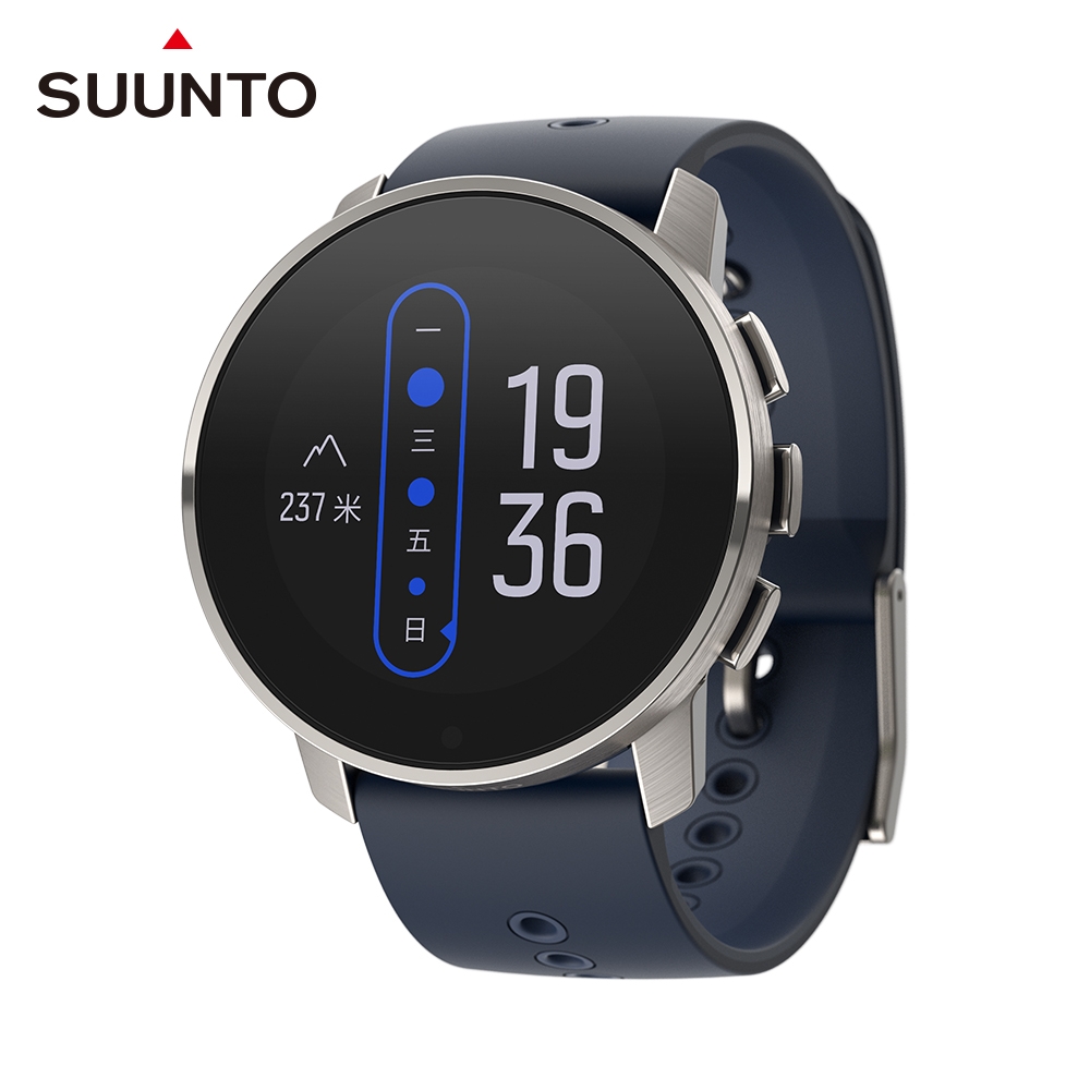 SUUNTO 9 Peak【花崗石藍 鈦金屬】超薄精巧、堅固耐用，配置腕式心率與氣壓式高度計的GPS腕錶