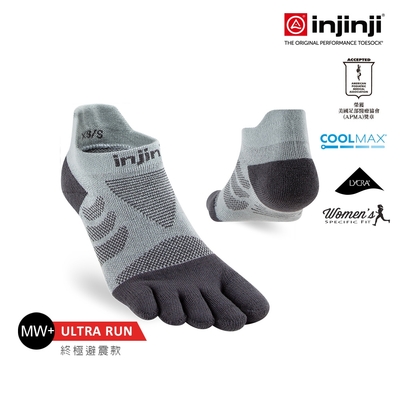 【injinji】女 Ultra Run終極系列五趾隱形襪 (石板灰) - WAA66 | 吸濕排汗 推薦女生 避震緩衝 推薦路跑用品 慢跑長跑 馬拉松襪