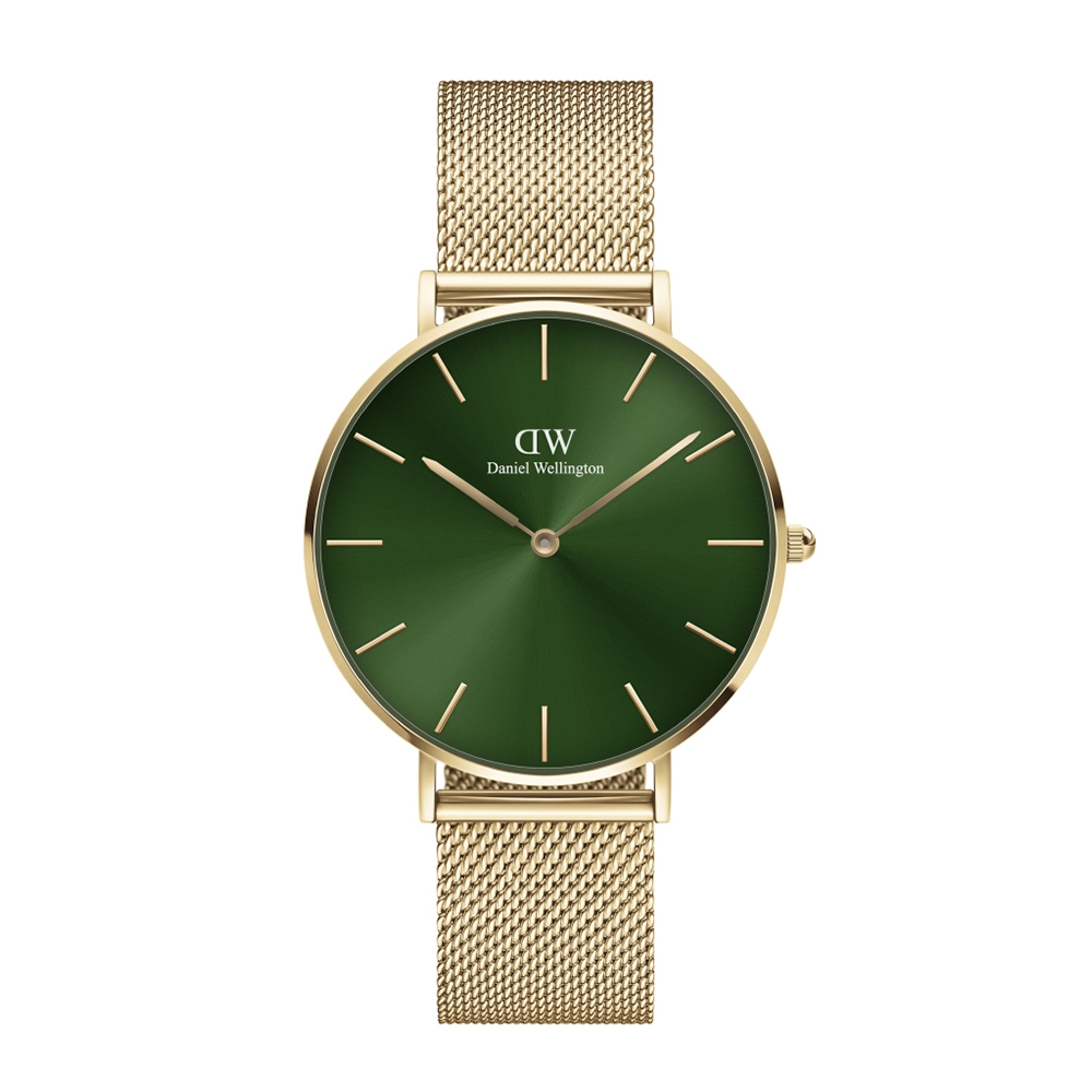 Daniel Wellington DW 手錶Petite Emerald 36mm幻彩森林綠米蘭金屬錶