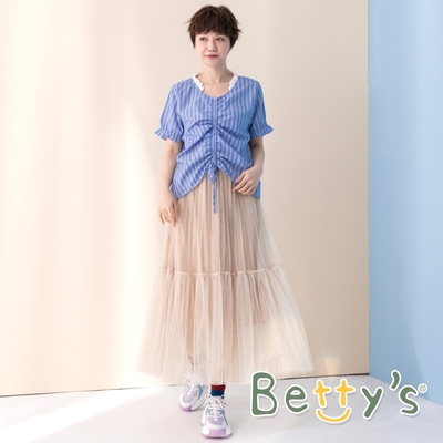 betty’s貝蒂思　甜美款蛋糕長紗裙 (卡其色)