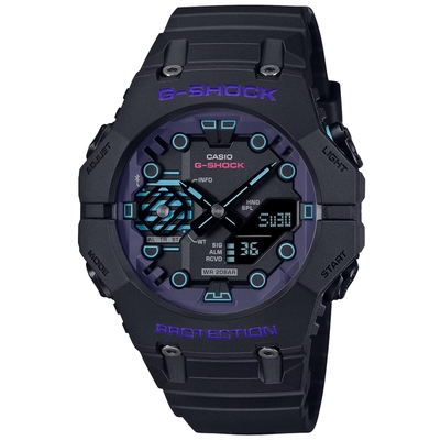 CASIO 卡西歐 G-SHOCK 藍牙連線 科幻宇宙雙顯腕錶 母親節 禮物 46mm / GA-B001CBR-1A