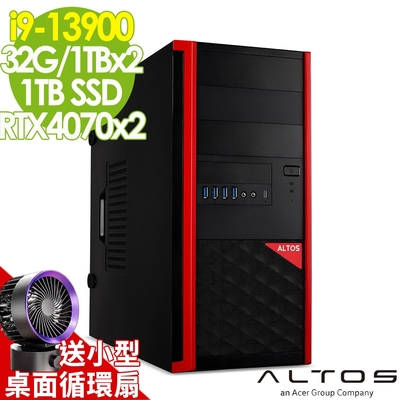 ACER P150F8 雙GUP工作站 i9-13900/32G/1TSSD+1TBX2/RTX4070_12G X2/1200W/WIFI6/W11P