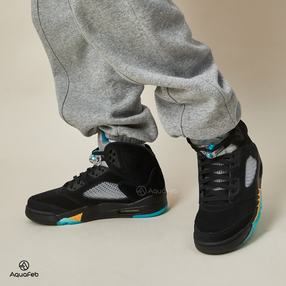 Nike Jordan 5 Retro Aqua 男鞋黑色喬丹經典籃球運動休閒鞋DD0587-047