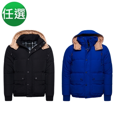 【SUPERDRY】 男裝_保暖外套 MOUNTAIN PUFFER 黑/藍_兩色任選