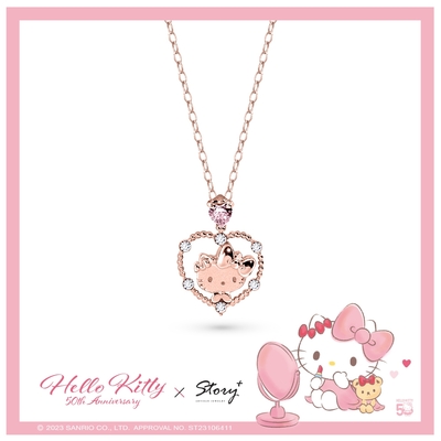 STORY 故事銀飾-Hello Kitty 50th系列-凱蒂貓Future 晶鑽純銀項鍊