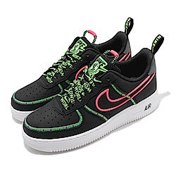 Nike 休閒鞋 Air Force 1 07 PRM 男鞋 基本款 簡約 串標 皮革 質感 穿搭 黑 紅 CK7213001