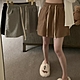 La Belleza素色鬆緊腰抽繩側口袋太空棉短裙(有內襯短褲) product thumbnail 1
