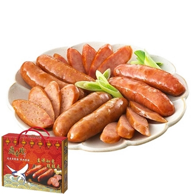 鼎香珍 香腸禮盒(飛魚卵香腸+原味香腸+紹興酒香腸(300g/包)各1)