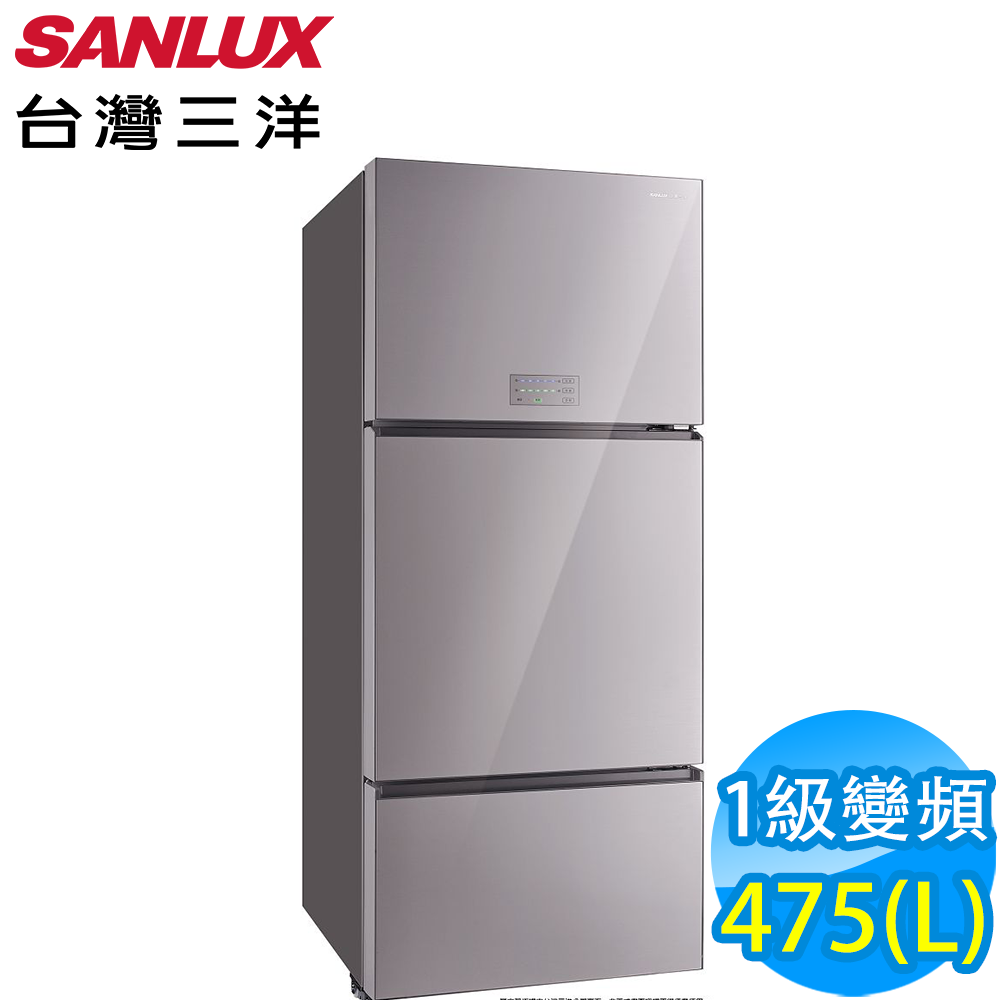 【超值】SANLUX台灣三洋 475L 1級變頻3門電冰箱 SR-C475CVGA - 變頻301-599L - @網紅直播人氣商品