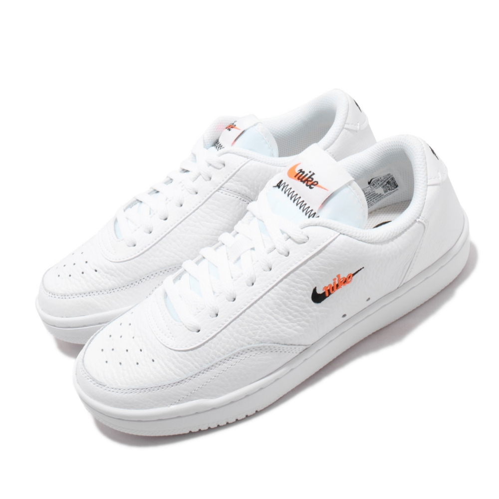 Nike 休閒鞋 Court Vintage 運動 男女鞋 基本款 皮革 簡約 復古小logo 穿搭 白 橘 CW1067100