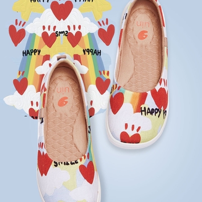 uin 西班牙原創設計 女鞋 帆布鞋 懶人鞋 夏日彩虹休閒鞋W1123523