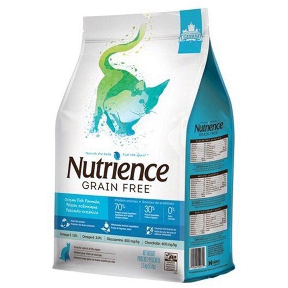 加拿大Nutrience紐崔斯GRAIN FREE無穀養生貓-六種魚(深海鱈魚&漢方草本) 5kg(11lbs) (NT-F2562)