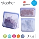 美國Stasher 白金矽膠密封袋-紫外光超值三件組(站站+方形+長形)(快) product thumbnail 2
