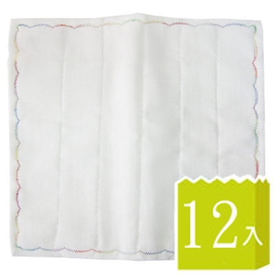 日式8層繡花木質纖維抹布-30×35cm-12條入