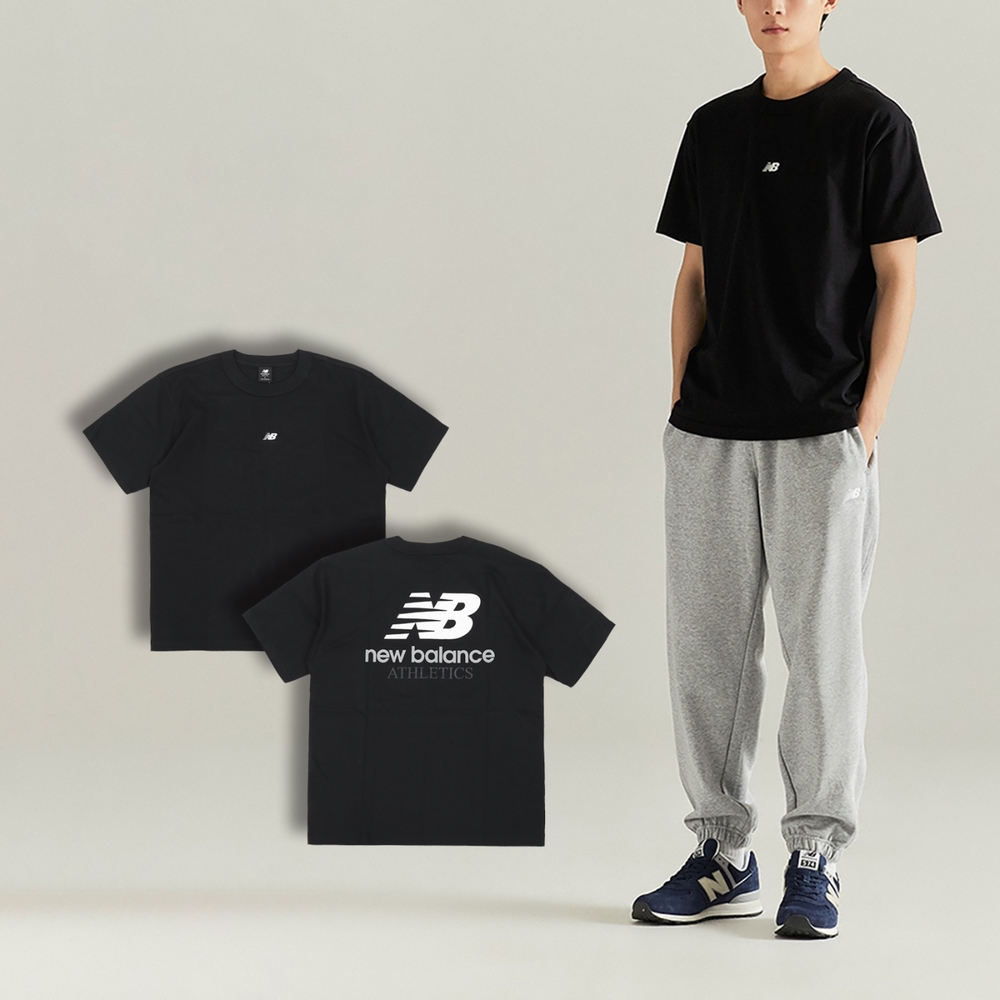 New Balance 短袖 Athletics Remastered 男款 黑 棉T 短T 大Logo NB 紐巴倫 AMT31504BK