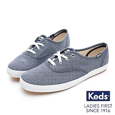 Keds CHAMPION 玩色經典綁帶休閒鞋-藍