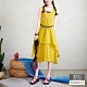 潘克拉 下擺縫線雙層次棉料背心裙- 黃色 product thumbnail 1