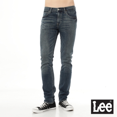 Lee 男款 706 低腰合身窄管牛仔褲 中藍洗水