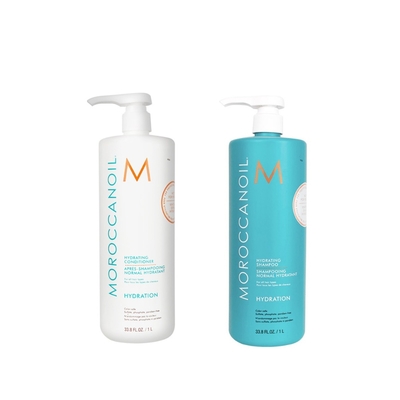 (獨家組合)MOROCCANOIL 摩洛哥優油 保濕水潤護髮劑+保濕水潤洗髮露 1000ml 公司貨