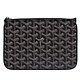 GOYARD 經典Senat Pouch PM系列塗層帆布LOGO牛皮飾邊萬用拉鍊拉鍊手拿包(黑) product thumbnail 1