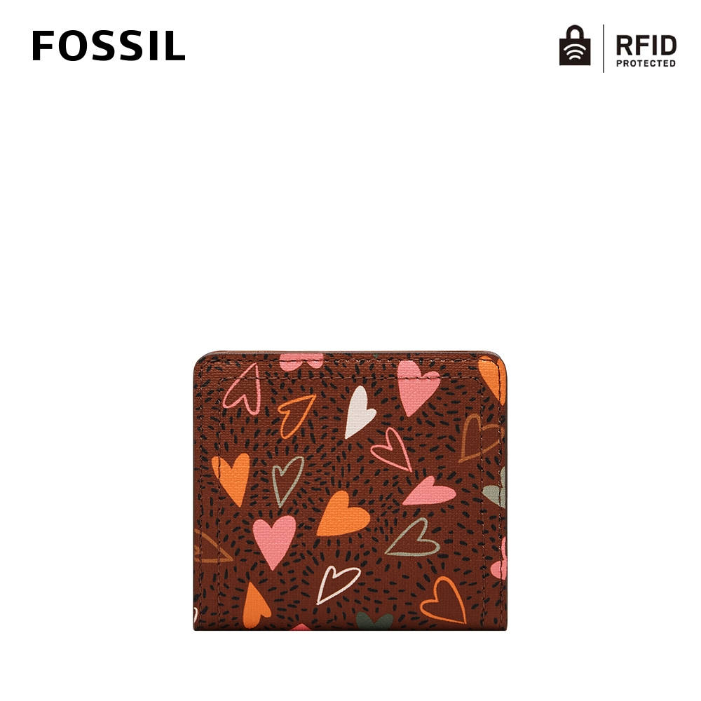 FOSSIL Logan RFID防盜短夾-心型圖騰 SL6578388