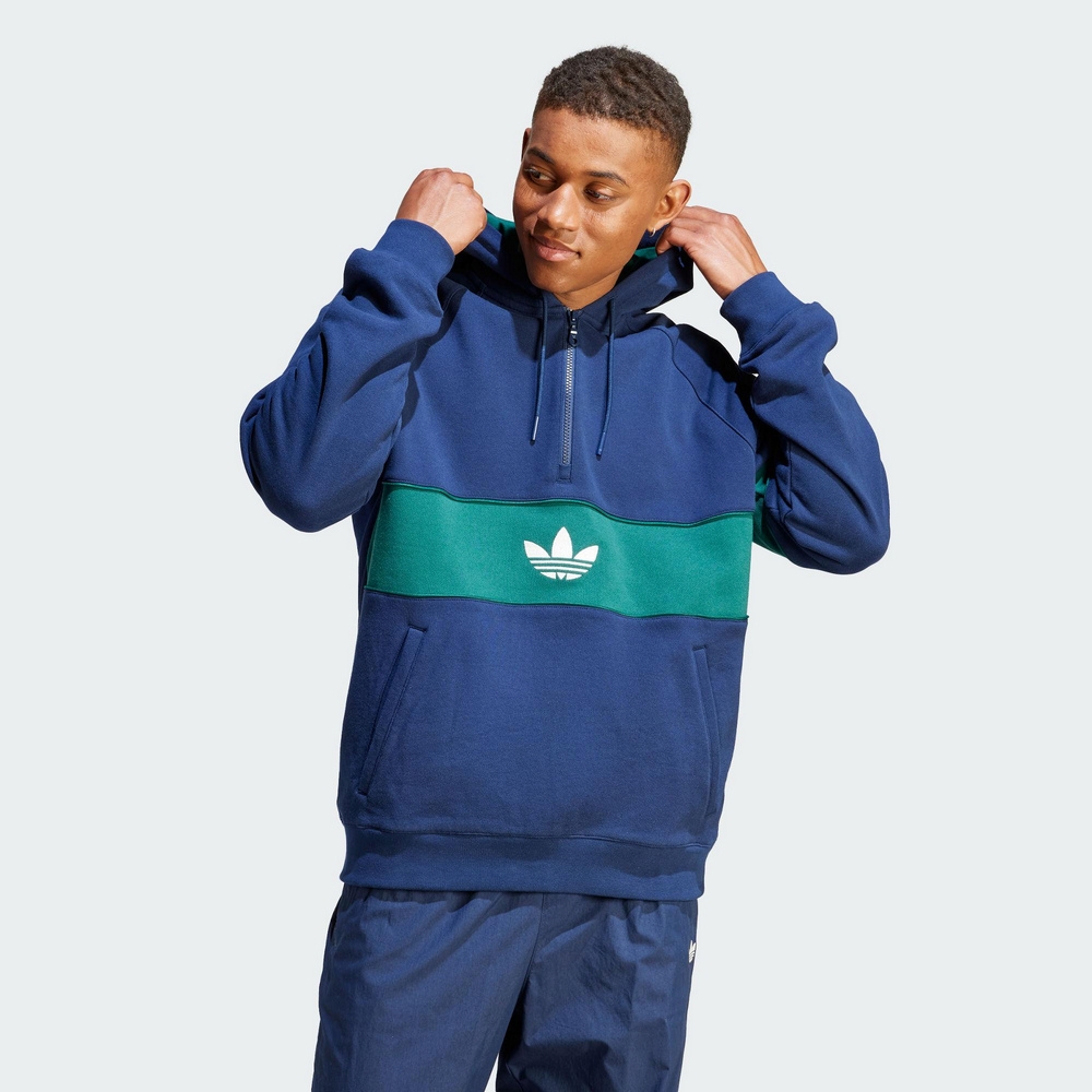 ADIDAS HACK NY Hoodie 三葉草 男連帽上衣-藍綠色-IP9486