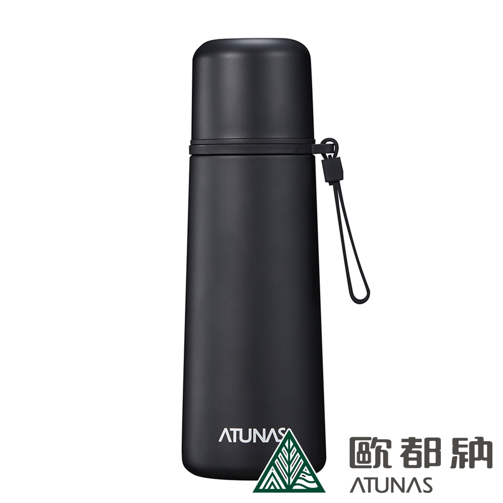 【ATUNAS 歐都納】316不鏽鋼雙蓋式霧面保溫瓶A1KTDD03N黑/500ml/雙層真空斷熱/長效保溫保冷