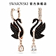 SWAROVSKI 施華洛世奇 Swarovski Swan 水滴形耳環 天鵝, 黑色, 鍍玫瑰金色調 product thumbnail 1