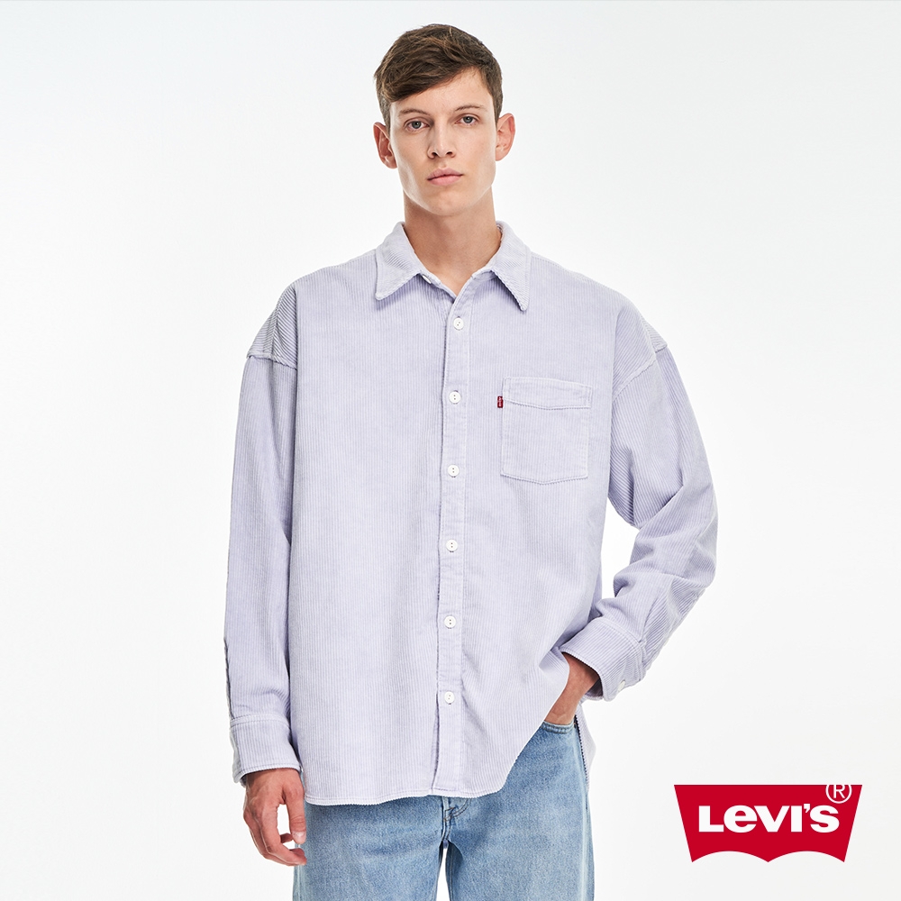 Levis Fresh果漾系列男款方正Oversize版燈心絨襯衫外套/ 天然染色工藝