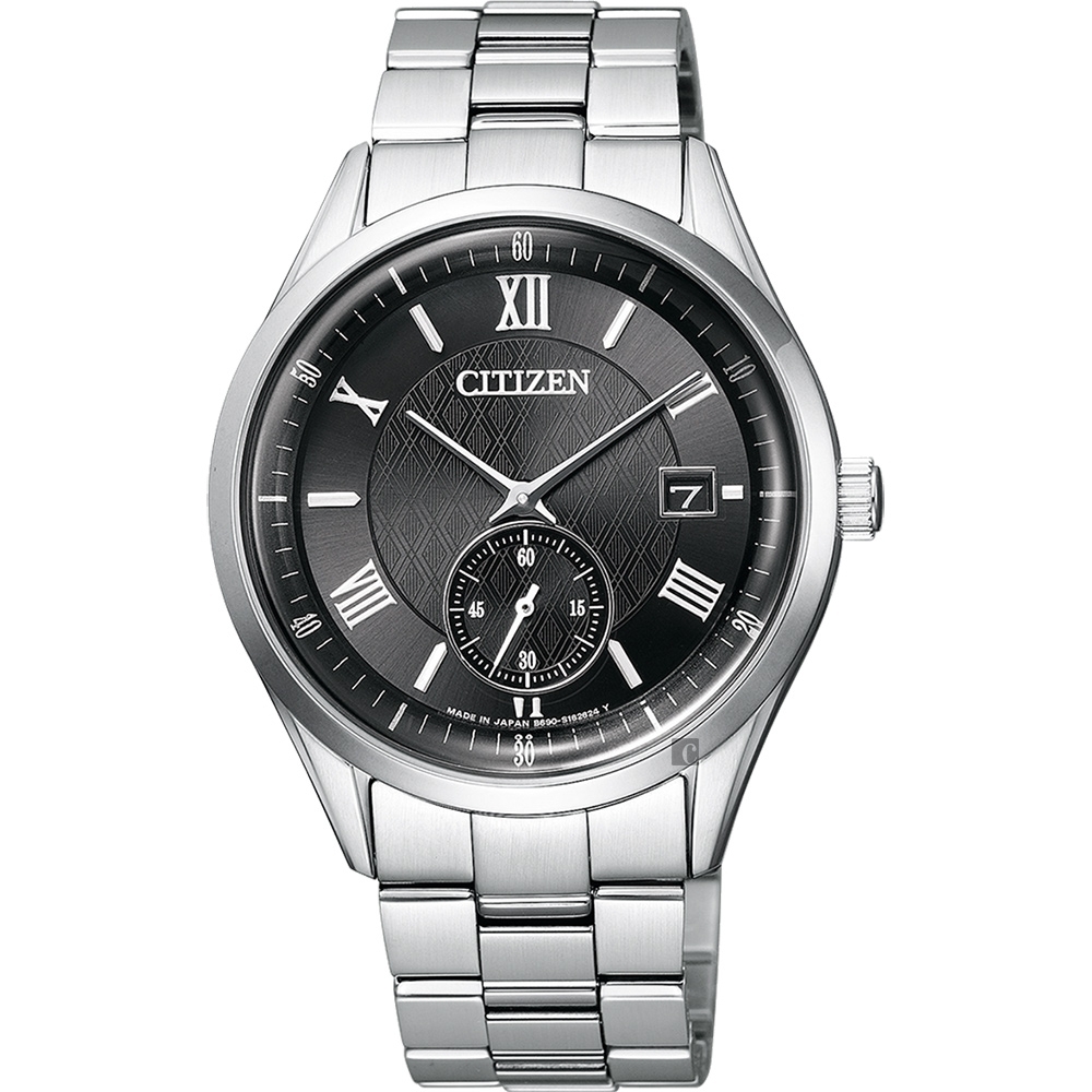 CITIZEN 星辰 光動能小秒針手錶-38mm(BV1120-91E)