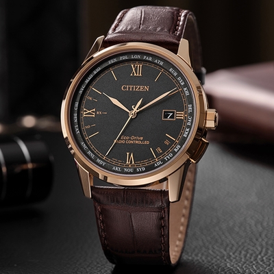 CITIZEN星辰 GENT S系列 光動能 簡約電波腕錶 母親節 禮物 42.7mm/CB0158-10H