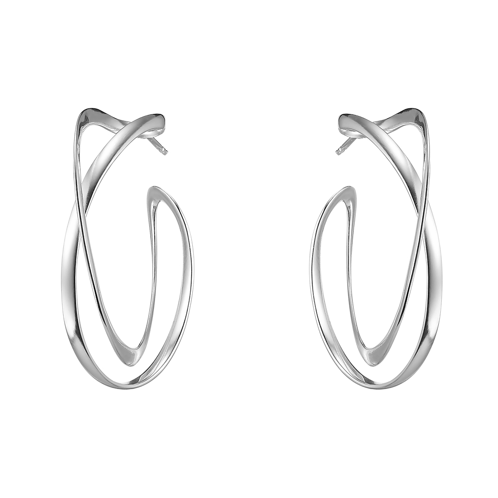 GEORG JENSEN-INFINITY 純銀圈式耳環 大