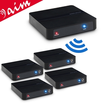 aim 2.4G遠距無線音源傳輸接收1對4套件組