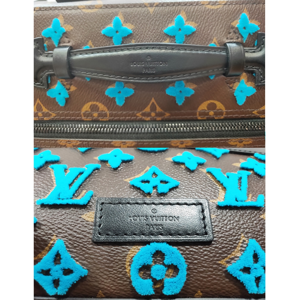 LOUIS VUITTON Monogram Tuffetage Soft Trunk Backpack PM Turquoise