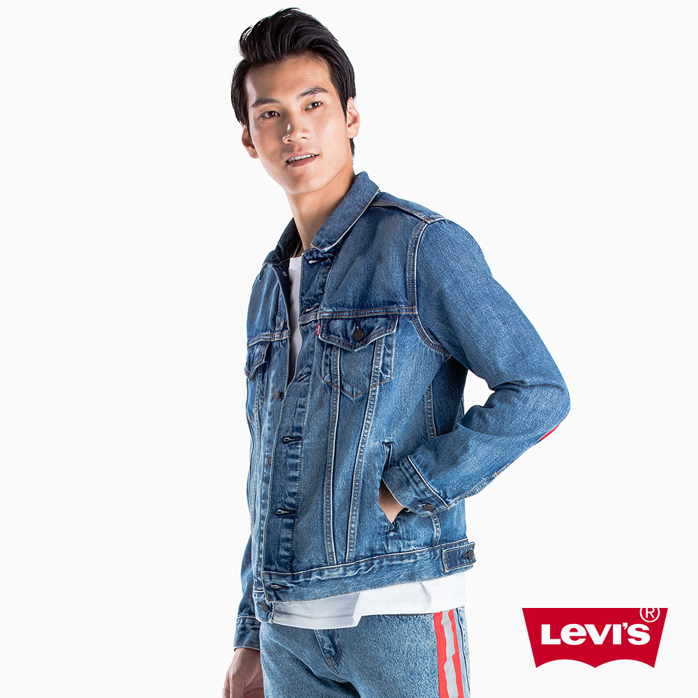 Levis 男款 牛仔外套 背後撞色線條