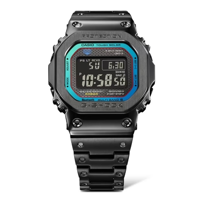 casio卡西歐 g-shock 電波 藍牙 太陽能電力 絢彩時刻 全金屬 個性黑 經典系列 gmw-b5000bpc-1_43.2mm