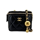 Chanel 經典金雙C logo羊皮迷你鍊帶金球化妝包(AP1447-黑) product thumbnail 1