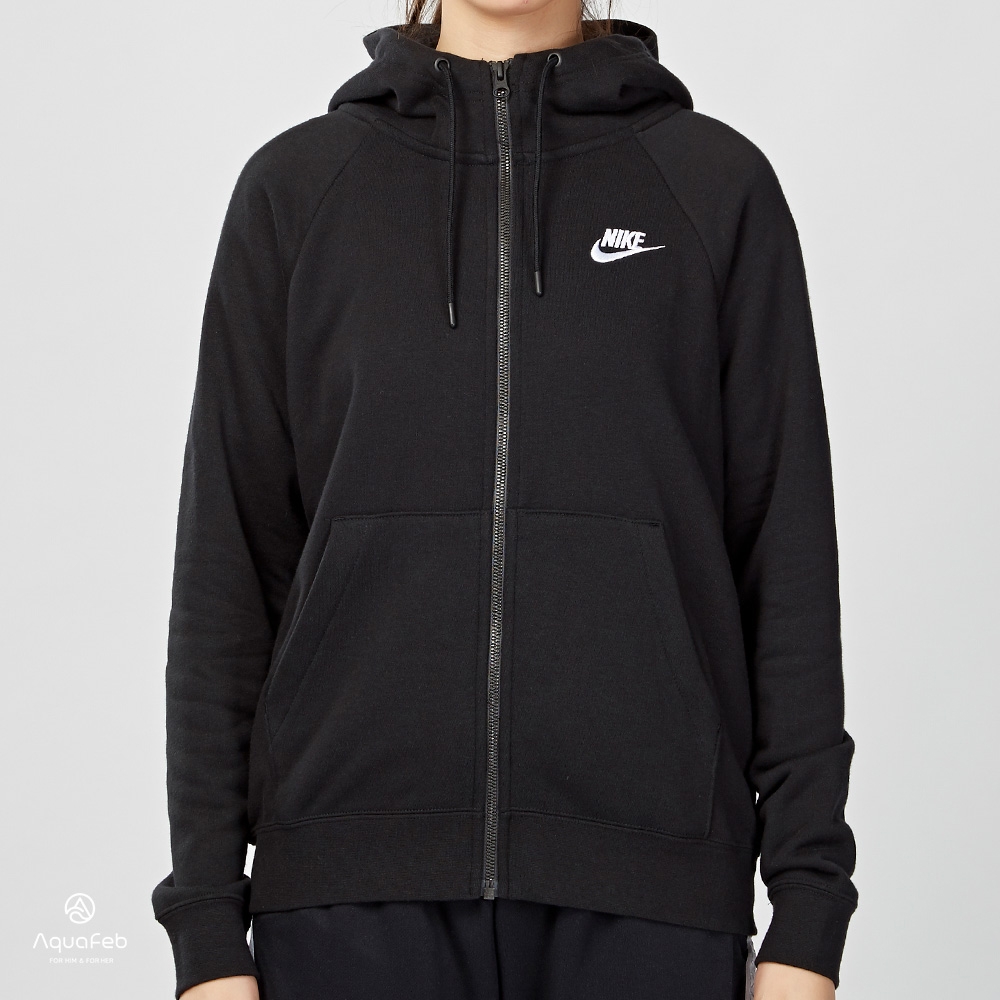 Nike Essential Hoodie 女款 黑色 刺繡 刷毛 連帽 休閒 外套 BV4123-010