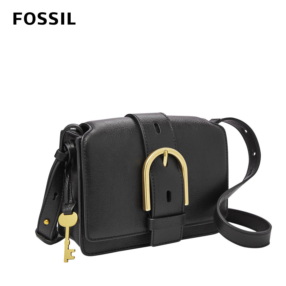 FOSSIL Wiley 真皮復古美型側背包-黑色 ZB7885001
