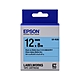 EPSON LK-4LBJ 消光霧面淺藍底黑字  標籤帶 12mm product thumbnail 1